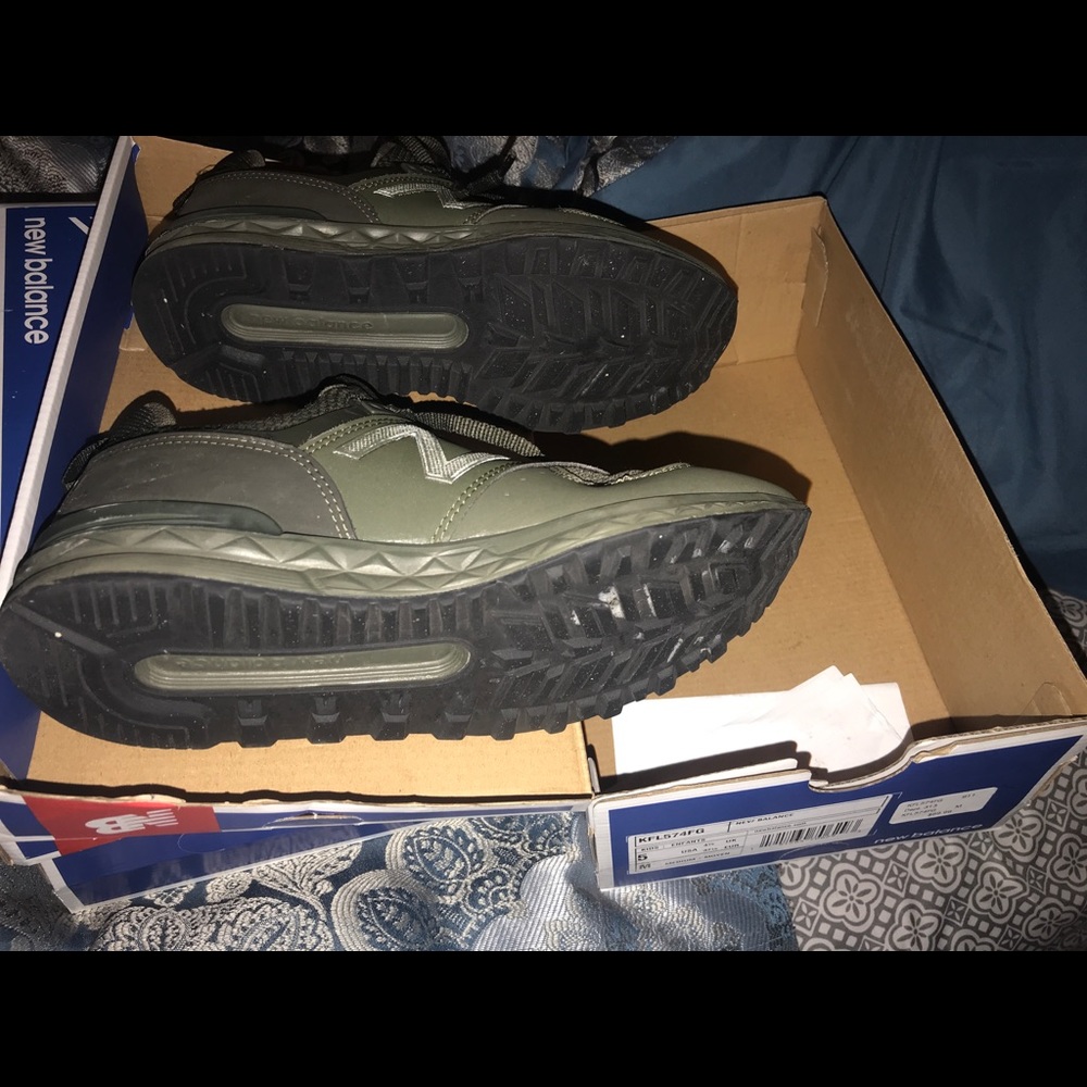 Green new balance sneakers